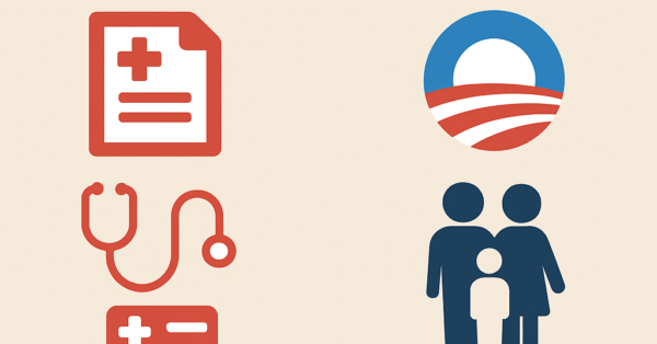 Illustration comparing Trumpcare proposals and the Affordable Care Act (Obamacare), showing health insurance marketplace, plans, and patient protections.